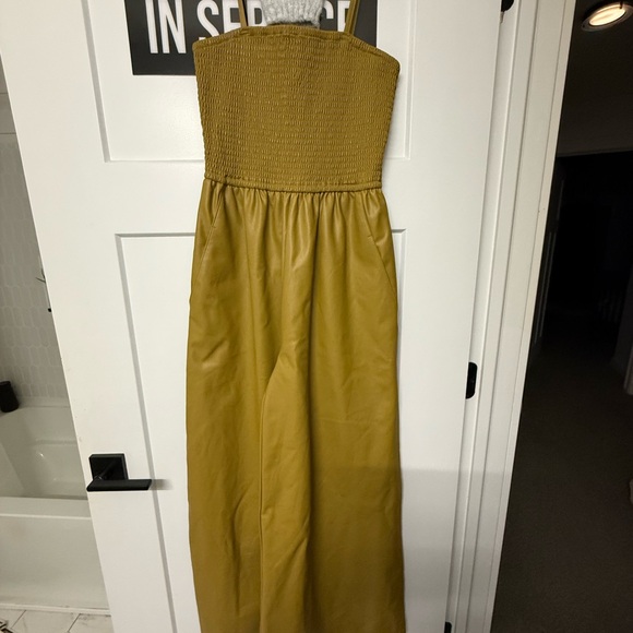 NWOT Pilcro by Anthropologie Halter Faux Leather Jumpsuit - Picture 5 of 6